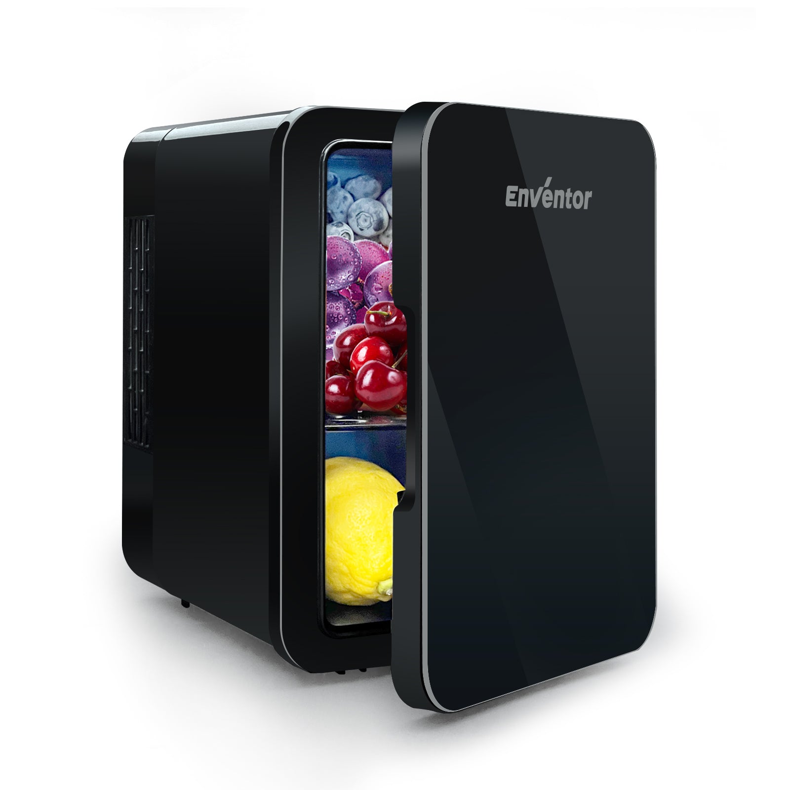 Enventor Mini Refrigerator, 6L/ 8 Can Compact Skincare Fridge AC+DC Power Cooler & Warmer Small Refrigerator for Bedroom, Skincare, Makeup, Cosmetics, Car, Office (Black)