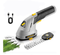 Enventor Cordless Hedge Trimmer and Grass Shear, 7.4V 2000mAh Rechargeable Battery, 2-in-1 Handheld Electric Grass Trimmer, Small Hedge Cutter with 2 Interchangeable Blades